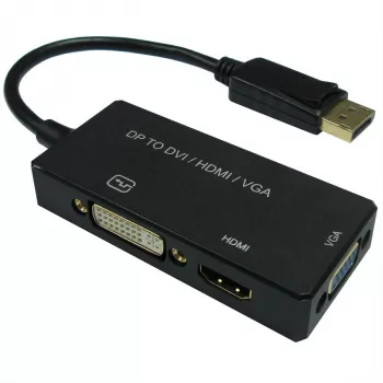 12993153, 0,1 m, DisplayPort, VGA D-Sub + HDMI + DVI, Męski, Żeński, Prosty