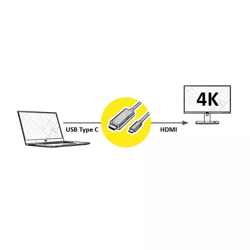 11.99.5841, 2 m, HDMI Type A Standard, USB Type-C, męski, męski, prosty