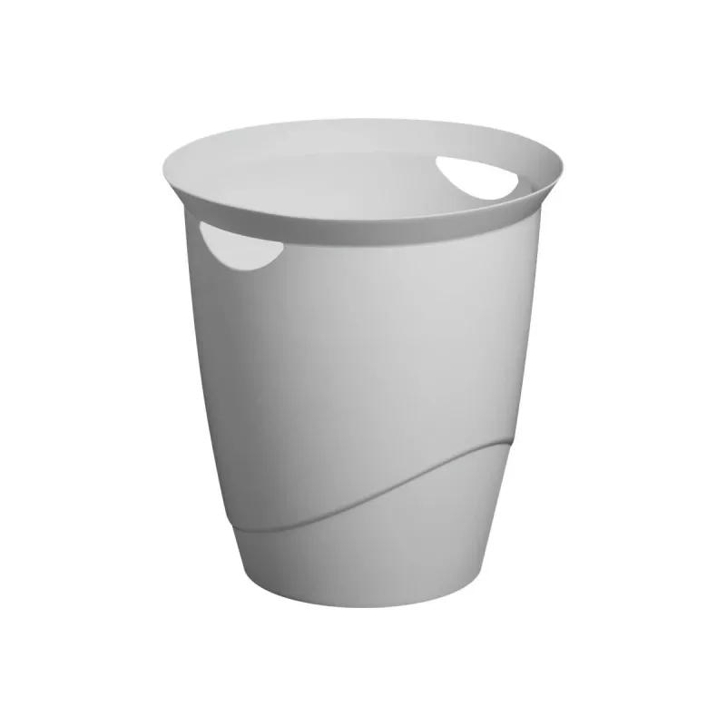 Okrągły plastikowy pojemnik na odpady szary wytrzymały 776010