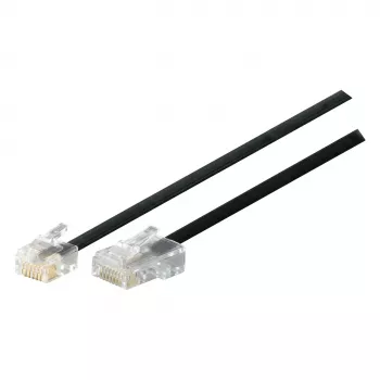 Kabel telefoniczny S-Impuls 70256 — 6 m, RJ11 do RJ11, czarny