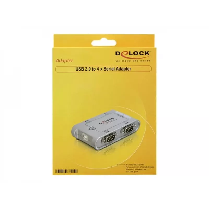 DeLOCK 87414 adapter szeregowy USB 2.0 na 4 porty RS-232