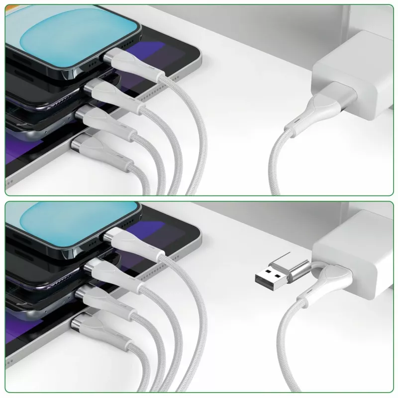 4smarts 541024 Kabel USB 1,2 m USB A/USB C USB C/Micro USB-A/Lightning Biały (541024)