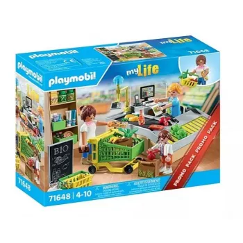 Playmobil Supermarket Playset 71648 Wielokolorowy Plastik dla Wieków 3-4