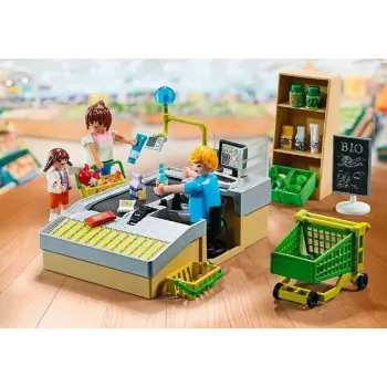 Playmobil Supermarket Playset 71648 Wielokolorowy Plastik dla Wieków 3-4