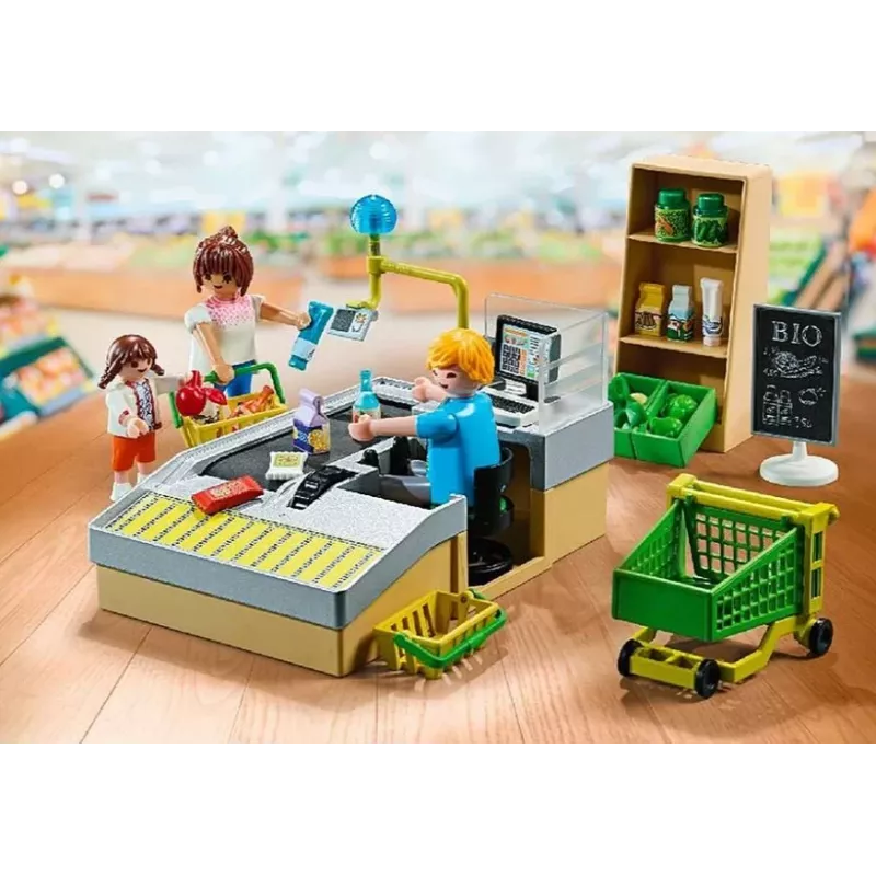 Playmobil Supermarket Playset 71648 Wielokolorowy Plastik dla Wieków 3-4