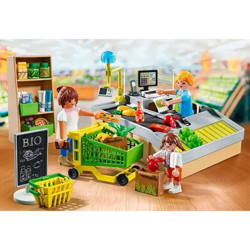 Playmobil Supermarket Playset 71648 Wielokolorowy Plastik dla Wieków 3-4