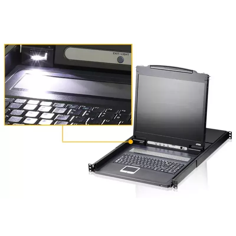 Przełącznik KVM ATEN CL1308N montaż w szafie Rack czarny