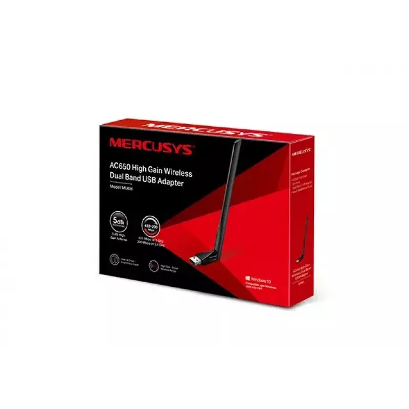 Bezprzewodowa karta sieciowa USB Mercusys AC650 High Gain Dual Band
