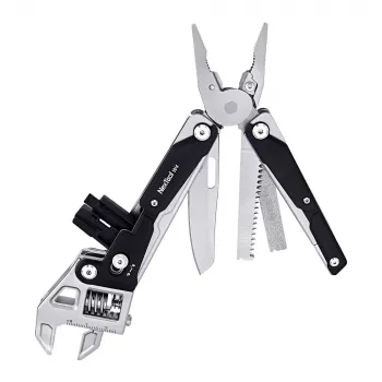 Multitool z kluczem nastawnym Nextool NE20362A — obudowa aluminiowa, 11 narzędzi, 207 mm po rozłożeniu, 153 mm po złożeniu, 313 g