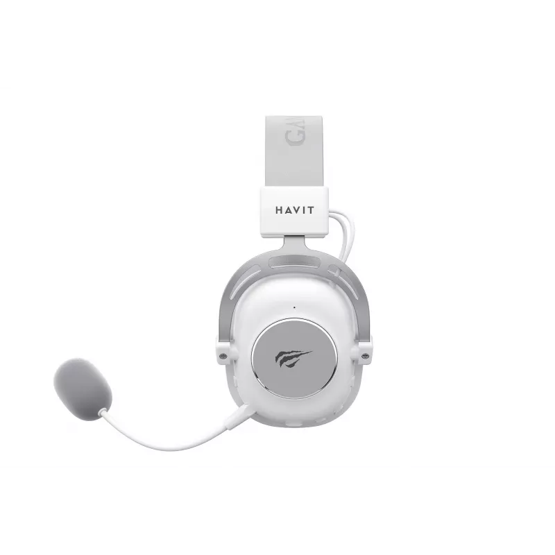 Słuchawki nauszne HAVIT H2002YG — bezprzewodowe 2,4G, Bluetooth, przewodowe, 20–20 000 Hz, zasięg 10 m, 257 g (biały/szary)