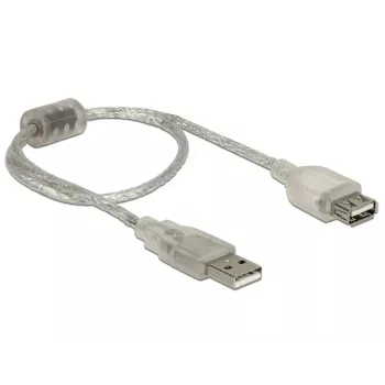 Delock 82244, 0,3 m, USB A, USB A, USB 2.0, 0,48 Gbit/s, transparentny