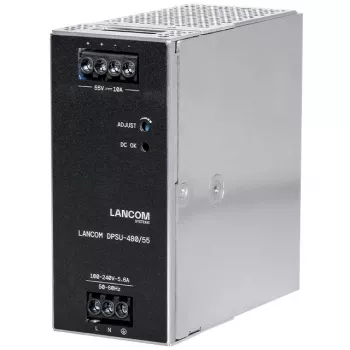 Zasilacz Lancom Systems LANCOM DPSU-480/55 — 480 W, AC 100–240 V, TS35 DIN, czarny/stalowy