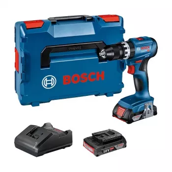 Bosch GSB 18V-45 Professional - Wiertarko-wkrętarka udarowa - Akumulatorowa - 2 prędkości - Klucz uchwytowy 13 mm - 45 N·m - 2 akumulatory - 18 V (06019K3303)