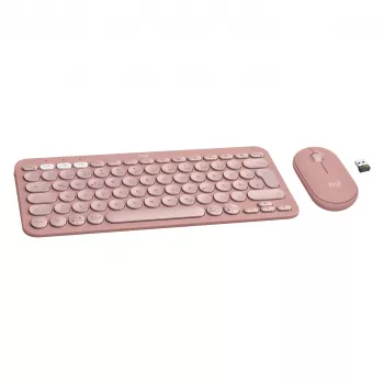 Logitech Pebble 2 Combo Klawiatura Mysz w zestawie Uniwersalna RF Wireless + Bluetooth QWERTZ Niemiecki Różowy (920-012205)