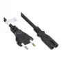 Euro-Netzkabel Euro-Stecker Typ C (gerade) an C7/Euro 8 Buchse (gerade), schwarz, 0,75 mm², 0,75 m, Good Connections® (P0370-S007)