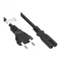 Euro-Netzkabel Euro-Stecker Typ C (gerade) an C7/Euro 8 Buchse (gerade), schwarz, 0,75 mm², 5 m, Good Connections® (P0370-S050)