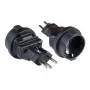 adapter zasilania Swiss Netz-Plug (SEV1011, prosty) na uziemioną wtyczkę-gniazdo typu F, SEV, czarny, Good Connections® (PA-6002S)