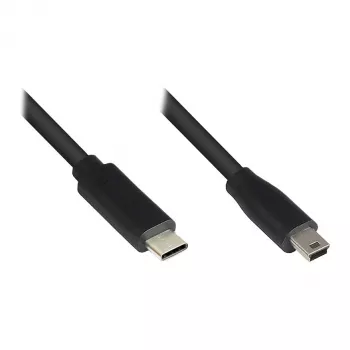 Kabel połączeniowy USB 2.0, USB-C™ wtyk na wtyk Mini B 5-pin, czarny, 3 m, Good Connections (3310-CM030)