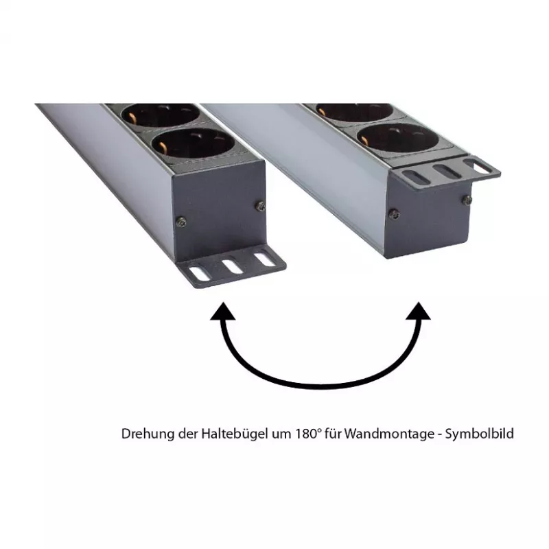 Good Connections Steckdosenleiste 19 - 1HE - Schutzkontakt-Stecker an 9x Schutzkontakt-Buchse - Kinderschutz - Kunststoffprofil - schwarz