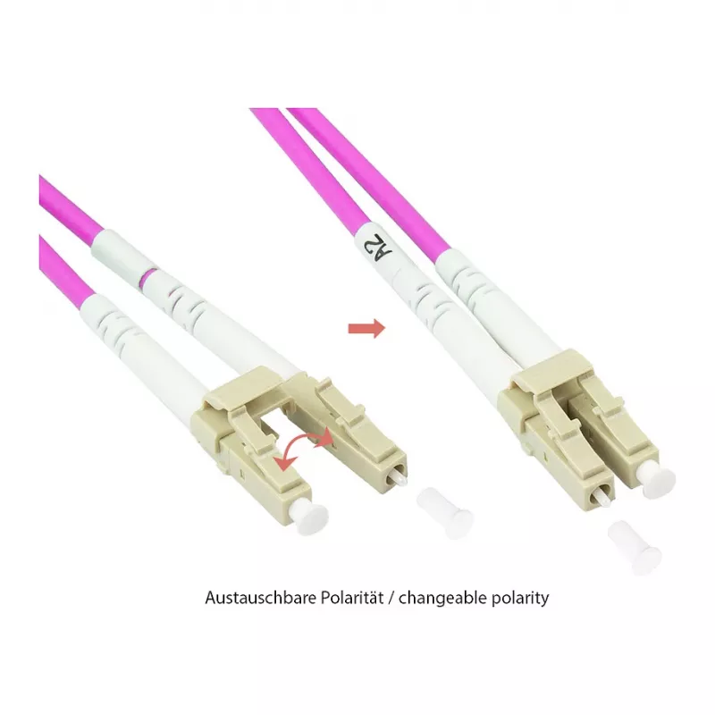 Alcasa LW-P820LC4 Kabel światłowodowy 20 m LC/UPC OM4 Cappuccino - Fioletowo - Biały (LW-P820LC4)