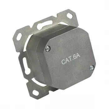 Netzwerkdose Cat. 6A, 2xRJ45, geschirmt, vertikale Kabelzuführung, ohne Zentralstück/-Abdeckrahmen, Good Connections (GC-N0051)