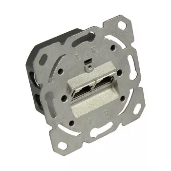 Netzwerkdose Cat. 6, 2xRJ45, geschirmt, vertikale Kabelzuführung, ohne Zentralstück/-Abdeckrahmen, Good Connections (GC-N0052)