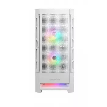 Obudowa PC Cougar COUGAR Airface RGB Midi Tower biała — 230×386×491 mm, obsługa 3×120/140 mm przód, 1×120 mm tył, dyski 2.5/3.5 cala