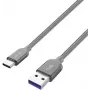 Kabel USB 3.2 Gen 1, wtyk USB-A > wtyk USB-C (szary, 2 metry, w oplocie)