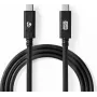 Kabel USB Nedis | USB 3.2 Gen 2 | Wtyk USB-C™ | Wtyk USB-C™ - 100 W | 4K@60Hz | 10 Gb/s | niklowany | 1,00 m | Okrągły | PVC | Czarny | Pudełko