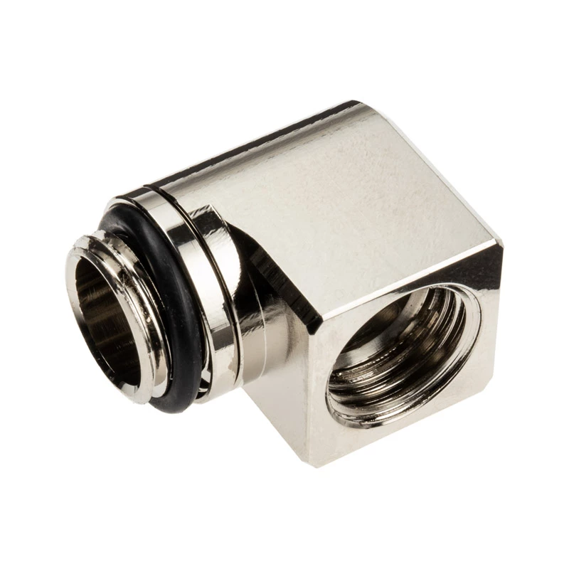EK Water Blocks EK-Torque Micro Adapter 90 stopni G1/4 cala AG na G1/4 cala IG - Obrotowy, nikiel