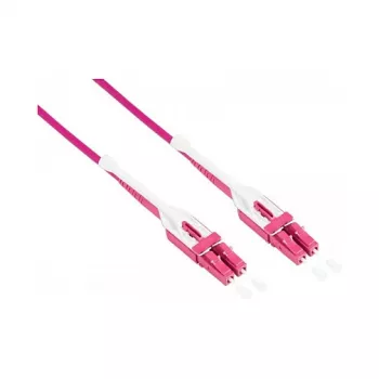 Kabel krosowy LWL Duplex OM4 (Multimode, 50/125) LC/LC, UNIBOOT, LSZH, odwracalna polaryzacja, zaczep zwalniający, 1m, Good Connections® (LW-U801LC4)