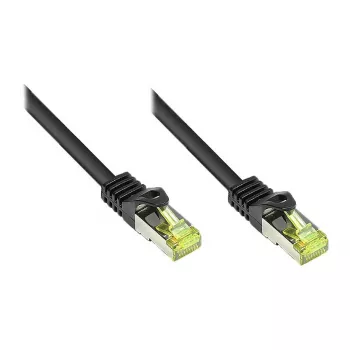 Kabel krosowy RJ45 z przewodem Cat.7 i ochroną zatrzasku (RNS®), S/FTP, PiMF, bezhalogenowy, 600 MHz, OFC, czarny, 90 m, Good Connections® (8070R-900S)