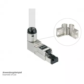 Wtyczka RJ45 kat. 6A, beznarzędziowa / do montażu w terenie, STP ekranowana, metalowa, 5 kierunków, Good (GC-N0165)