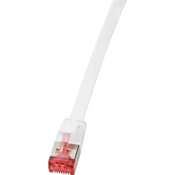 Logilink SlimLine - Kabel krosowy - RJ-45 (M) na RJ-45 (M) - 5 m - U/FTP, PiMF - CAT 6 - Wtryskowy, zaczep bez zadziorów, płaski - Biały (CF2071S)