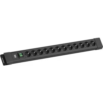 Listwa zasilająca Bachmann CONNECTUS 12x gniazda CEE7/3 z 1x włącznikiem, kabel 2,0 m, wtyczka CEE7/7, czarna