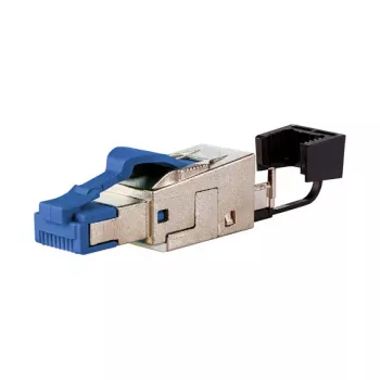 METZ CONNECT pro - Netzwerkanschluss - RJ-45 (M) - abgeschirmt - CAT 8,1 - IEEE 802,3bq - Blau (130H405032-E)