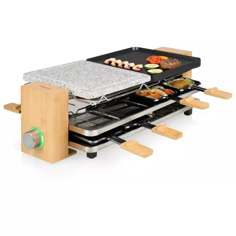 Grill do Raclette Princess 01.162955.01.001 dla 8 Osób Aluminiowy Czarny Szary Drewno