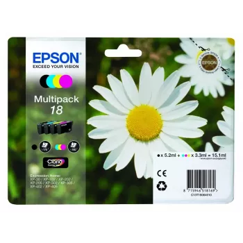 Wielopak tuszy Epson Daisy Multipack 4-kolory 18 Claria Home Ink — Standardowa wydajność, 4 kolory
