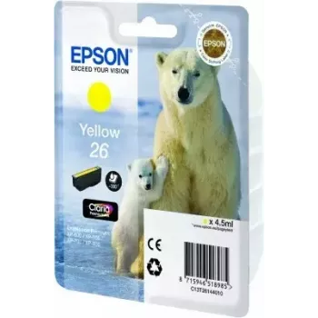 Wkład atramentowy Epson C13T26144010 Singlepack żółty 26 Claria Premium, tusz pigmentowy, 1 szt.