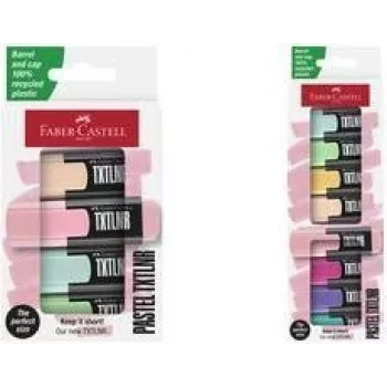 Marker set Faber-Castell 154214 pastel highlighters, 4 pcs — Coral, zielony, Light zielony, Pink