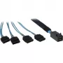 Kabel INTER-TECH SFF-8643 na 4x SATA/SAS 0,7 m 12 Gbit/s niebieski