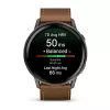 Smartwatch GARMIN Venu 4 45 mm (1.4 cala) AMOLED 454×454 px, Wi‑Fi, GPS, 8 GB, Czarna koperta, Brązowy skórzany pasek