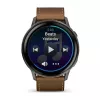 Smartwatch GARMIN Venu 4 45 mm (1.4 cala) AMOLED 454×454 px, Wi‑Fi, GPS, 8 GB, Czarna koperta, Brązowy skórzany pasek