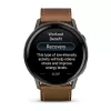 Smartwatch GARMIN Venu 4 45 mm (1.4 cala) AMOLED 454×454 px, Wi‑Fi, GPS, 8 GB, Czarna koperta, Brązowy skórzany pasek