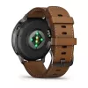 Smartwatch GARMIN Venu 4 45 mm (1.4 cala) AMOLED 454×454 px, Wi‑Fi, GPS, 8 GB, Czarna koperta, Brązowy skórzany pasek
