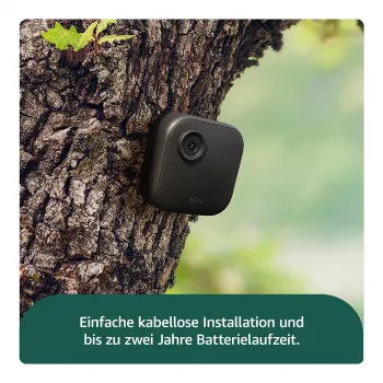 AMAZON (RING) Blink Outdoor 4 - sieciowa kamera monitorująca - do użytku zewnętrznego i wewnętrznego - odporna na warunki atmosferyczne - kolor (dzień/noc) - 1080p - audio - bezprzewodowa - Wi-Fi (B0B1N5RL1Q)