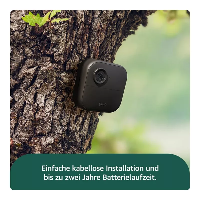 AMAZON (RING) Blink Outdoor 4 - sieciowa kamera monitorująca - do użytku zewnętrznego i wewnętrznego - odporna na warunki atmosferyczne - kolor (dzień/noc) - 1080p - audio - bezprzewodowa - Wi-Fi (B0B1N5RL1Q)