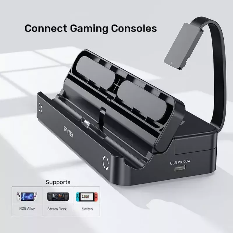 Stacja dokująca do konsoli przenośnej Unitek G1002F01 — złącze dokujące USB, czarna