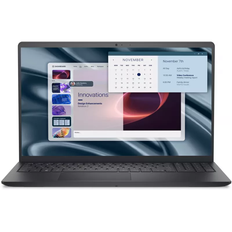 Laptop Dell PV15255 — 15,6 cala Full HD, AMD Ryzen 3 7320U 2,4 GHz, 8 GB LPDDR5, 512 GB SSD, Windows 11 Pro, czarny