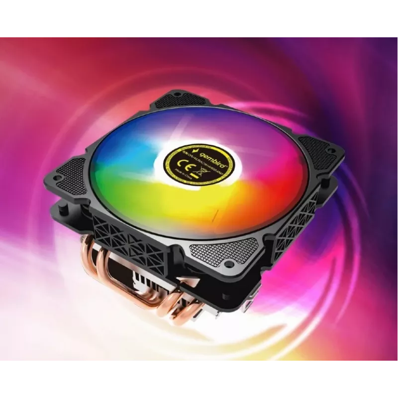 Chłodzenie powietrzne Gembird CPU-HURACAN-ARGB-X140 12 cm Czarny Biały 800-1600 RPM